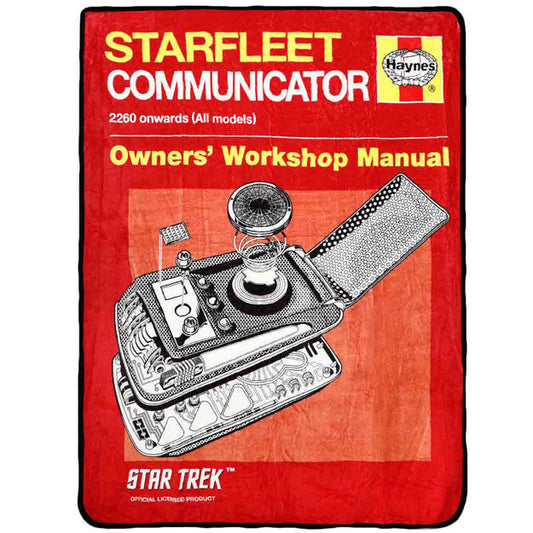 Star Trek Starfleet Communicator Owners Manual Fleece Throw Blanket