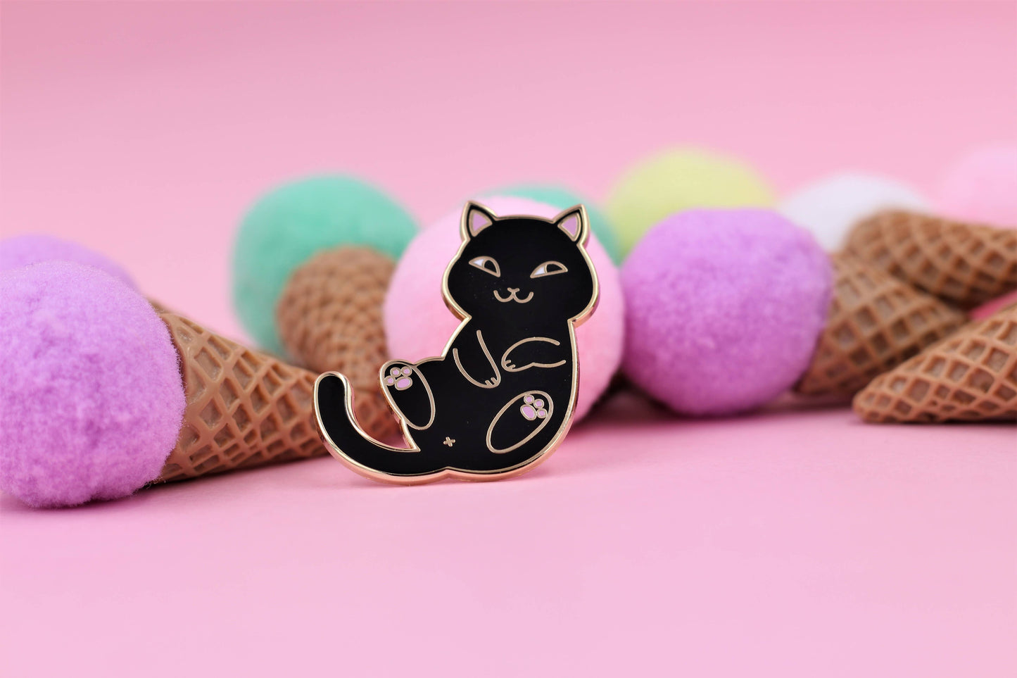 Playful Cat Enamel Pin - Cute & Funny Cat Lapel Pin