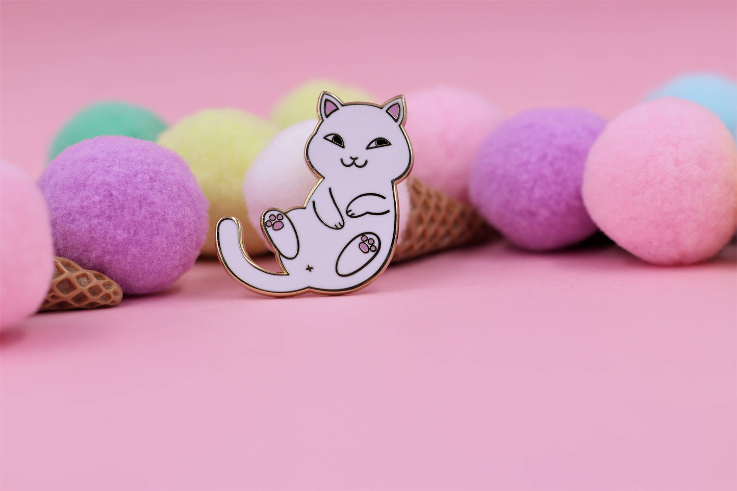 Playful Cat Enamel Pin - Cute & Funny Cat Lapel Pin