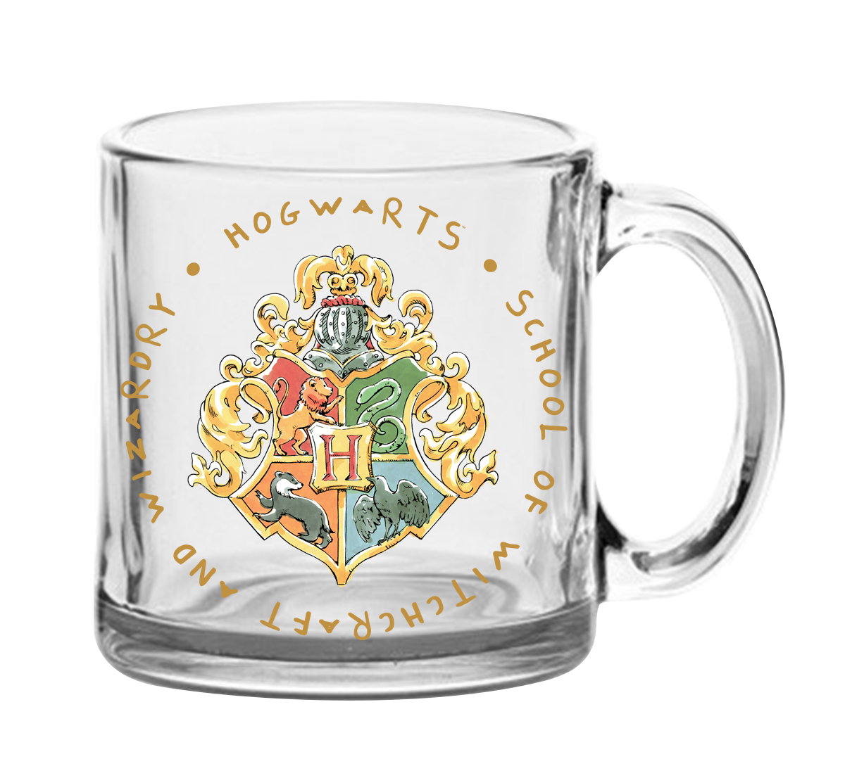 Harry Potter Vintage Crest 17.5 oz Glass Coffee Mug