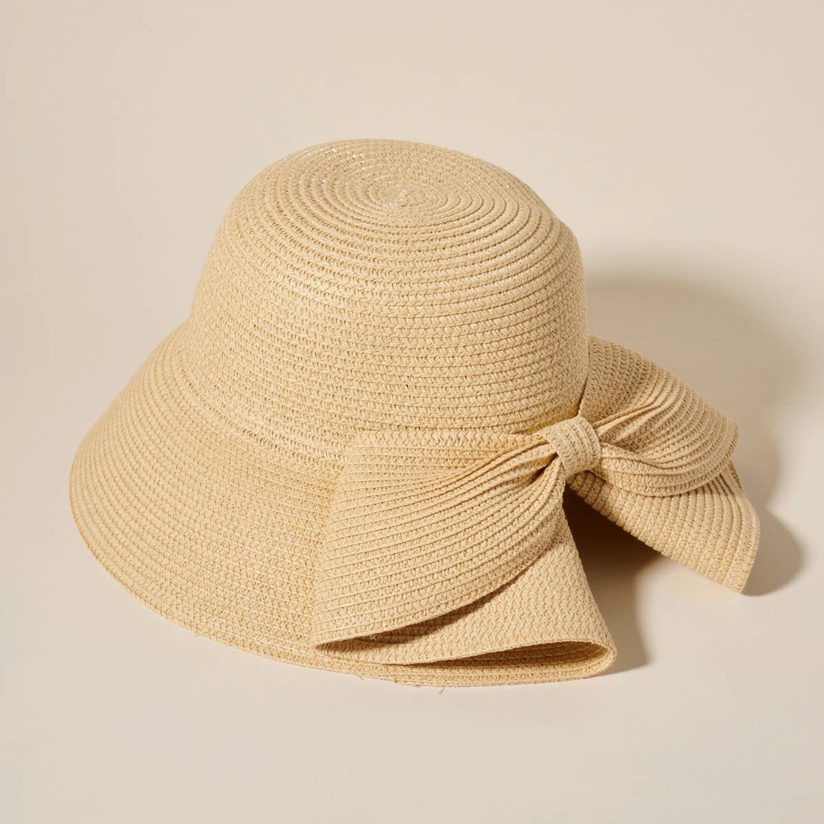 Ribbon Straw Bowler Hat