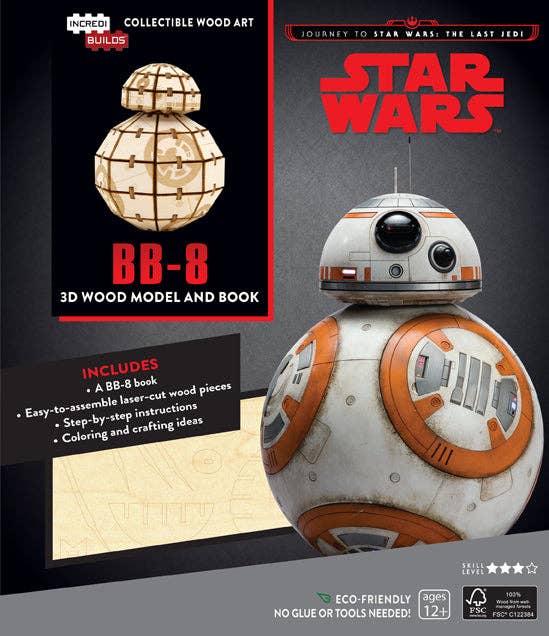 IncrediBuilds: Journey to Star Wars: The Last Jedi: BB-8 3D Wood Model and Book