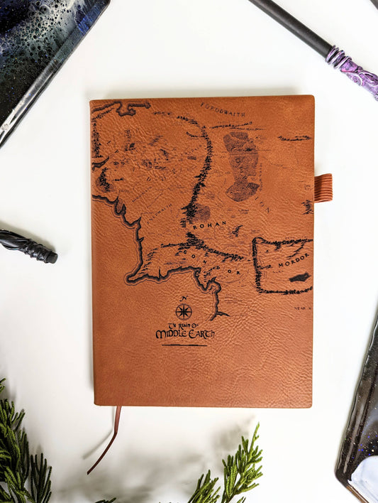 Map Of Middle Earth - Vegan Leather Mini Dot Journal