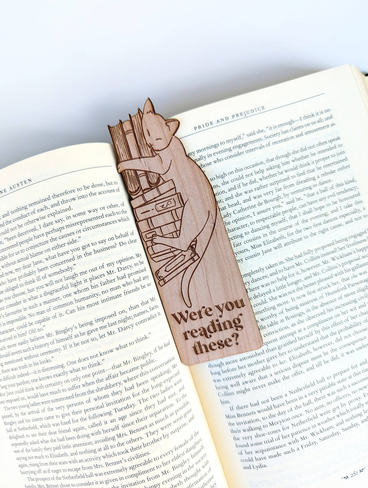 Were You Reading These? - Wooden Bookmark