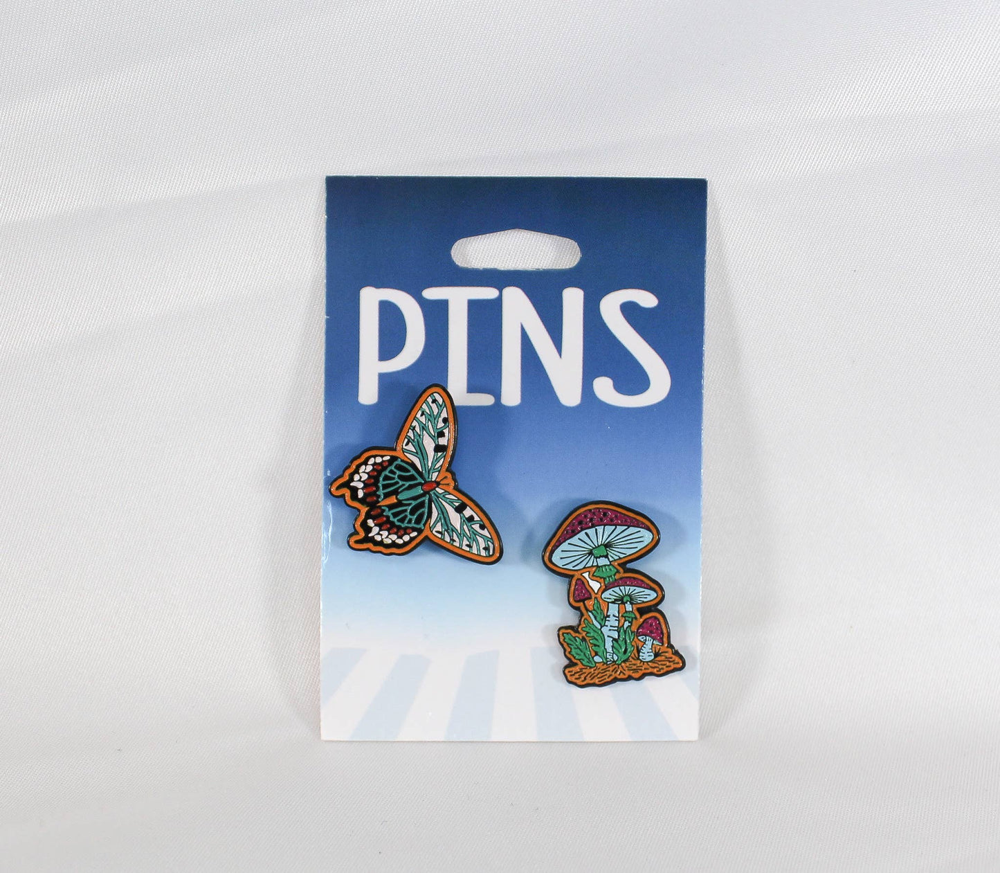 LP2S890 Butterfly and Mushroom Lapel Pin Set