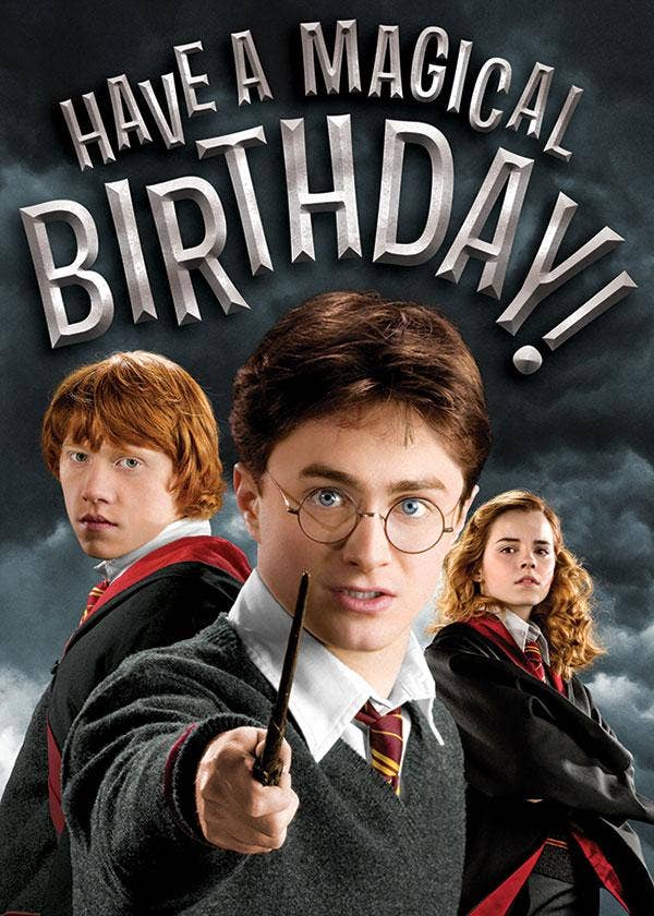 Harry Potter Embossed Birthday Card