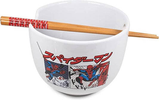 Marvel Spiderman Ramen Bowl with Chopsticks