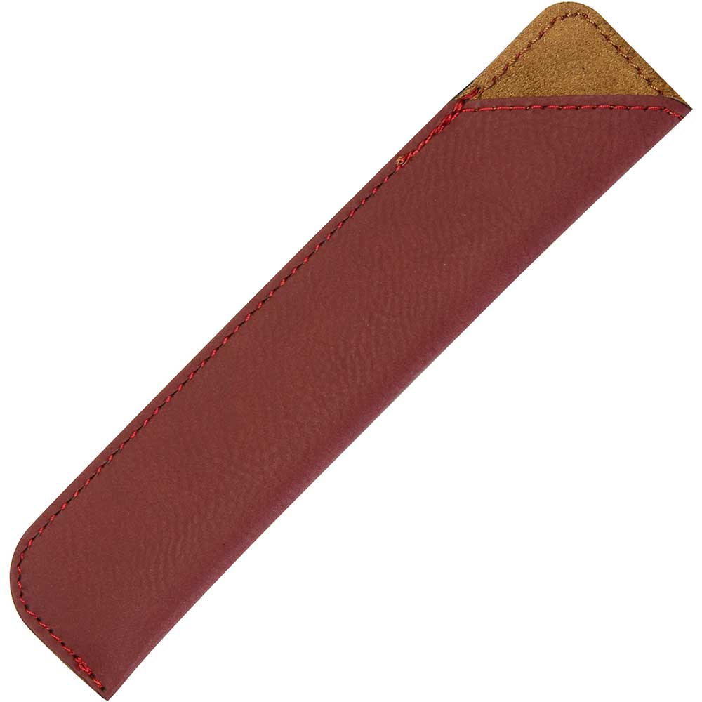 Faux Leather Chopstick Sleeve Deep Red
