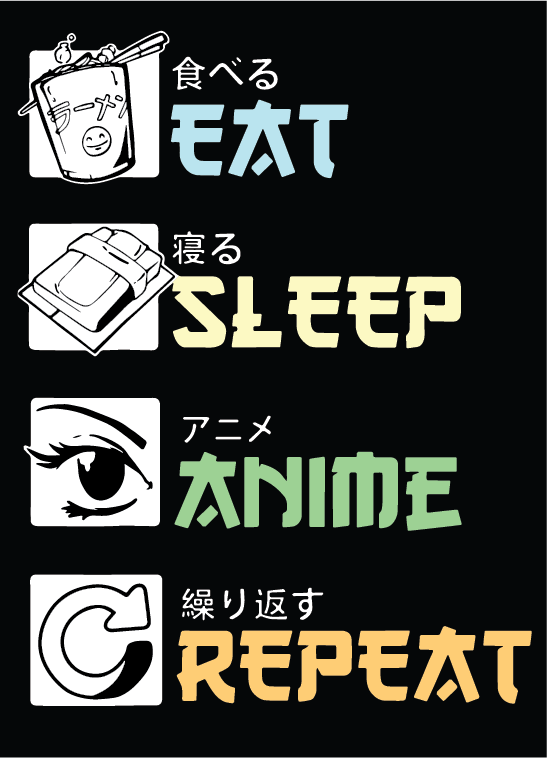 Eat Sleep Anime Repeat Magnet