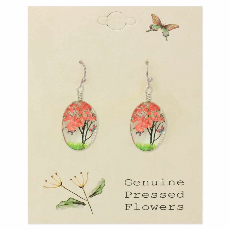 Cherry Blossoms Dried Flower Earrings