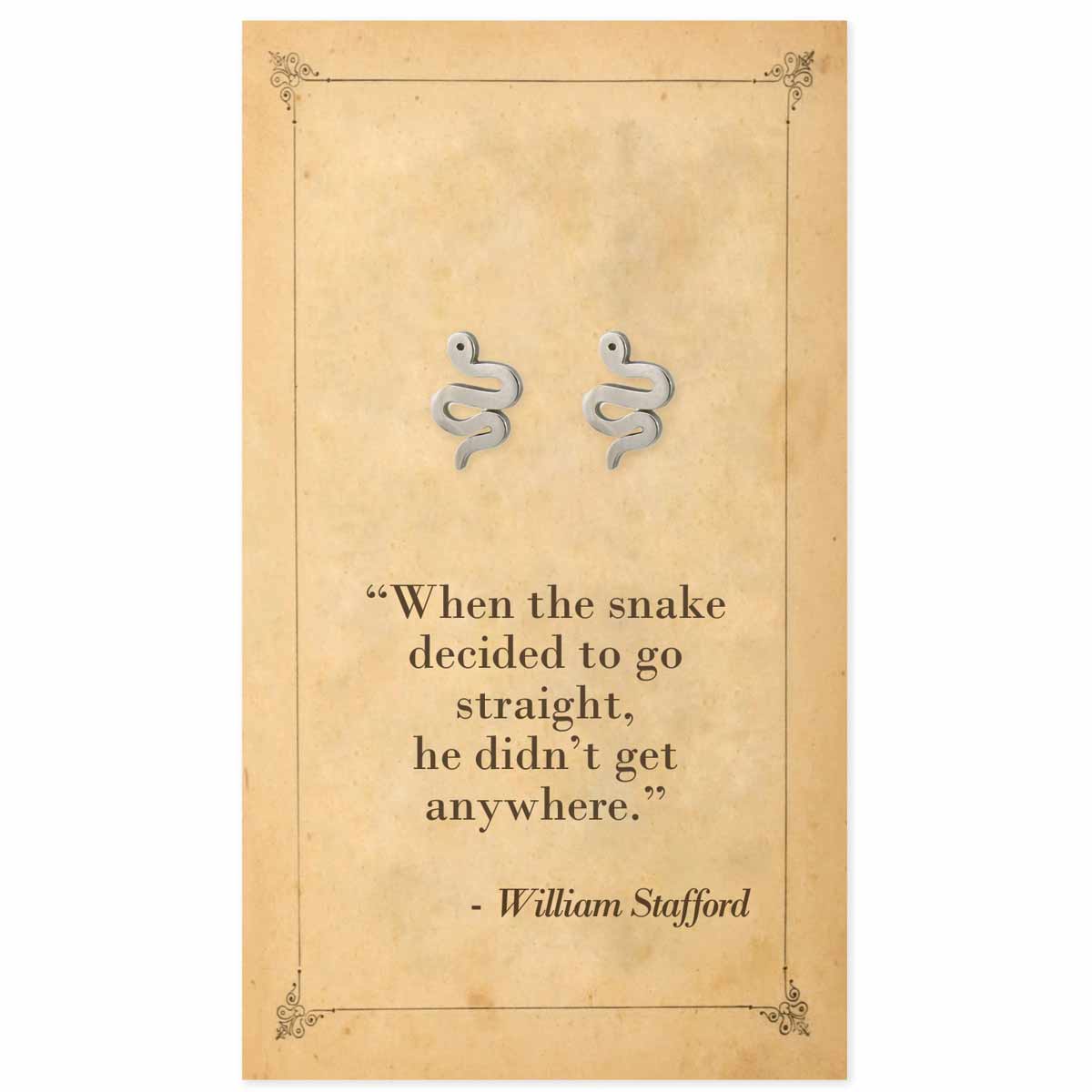 Literary Quotes Snake Post Earrings