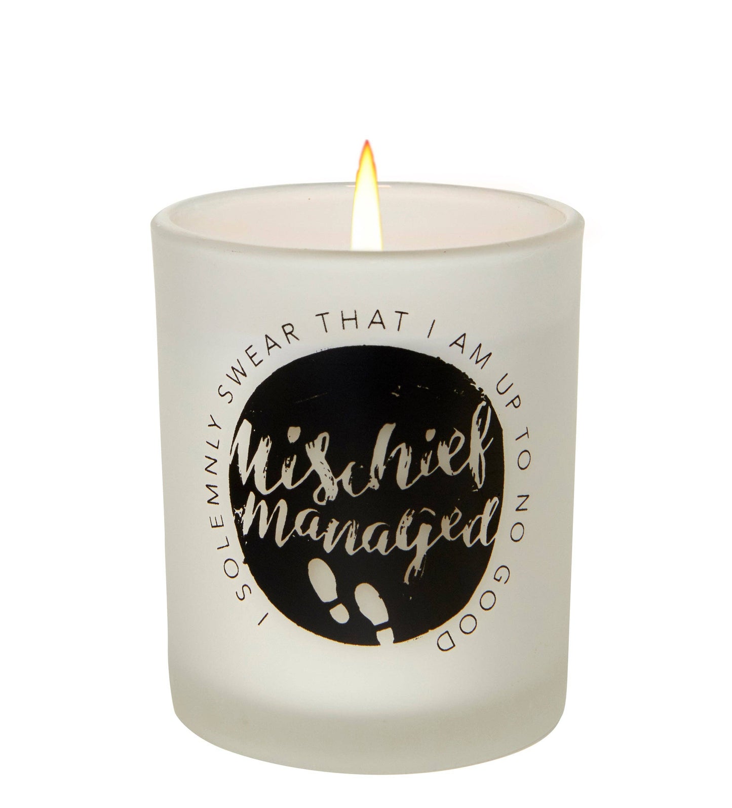 Harry Potter: "Mischief Managed" Glass Votive Candle