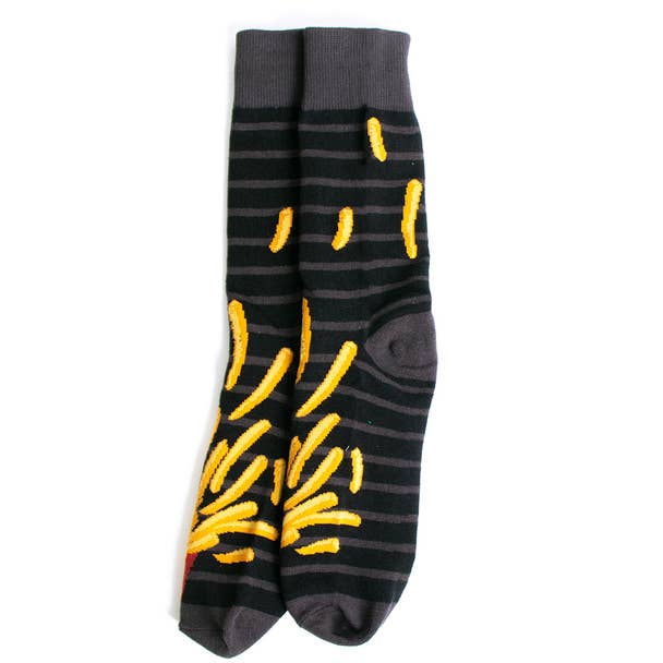 Men's Flying French Fries Novelty Socks