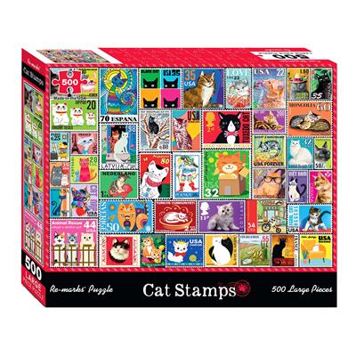 500 Piece Cat Stamps Puzzle